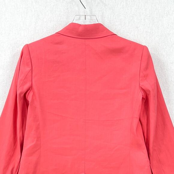 ALC Donovan Linen Blend Blazer Womens 00 Dark Grapefruit Coral Classic Office - Picture 5 of 16